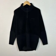 mont-bell モンベル フリースプルオーバー ハーフジップ スタンドカラー ロゴ刺繍 ブラック Lサイズ メンズ 古着 スポーツMIX アメカジ