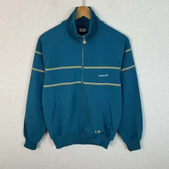 adidas アディダス トラックジャケット スタンドカラー トレフォイル ロゴ刺繍 漢字刺繍 ターコイズ Mサイズ メンズ 古着 スポーツMIX レトロ