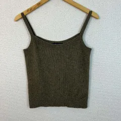 RALPH LAUREN ラルフローレン ニットキャミソール リブ アースカラー ブラウン Lサイズ レディース Y2K ギャル