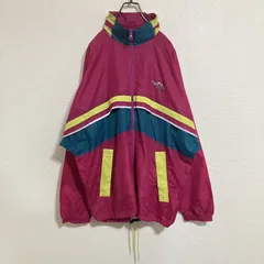 【稀少】90s adidas アディダスオリジナルス　ナイロンジャケット　赤紫　L相当
