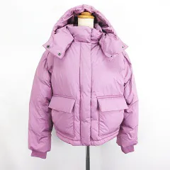 アズールバイマウジー AZUL by moussy ダウンコート アウター 長袖 フード ショート丈 オーバーサイズ S パープル ※EKMのサムネイル