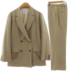 スローブ イエナ SLOBE IENA  セットアップ ウォッシャブルツイルダブルジャケット 24010912400010 テーラードカラー ウォッシャブルツイルストレートパンツ 24030912400010 ウエストゴム ベージュ 38
