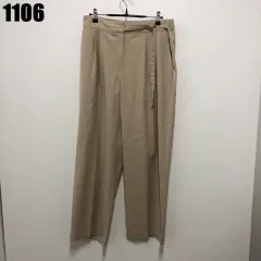 ベージュ スラックス ワイド パンツ ズボン ykk