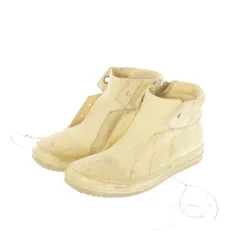 リックオウエンス Rick Owens アイランドダンク サイドジップ デストロイ加工 ハイカットスニーカー 靴 37 クリーム E19 2086のサムネイル