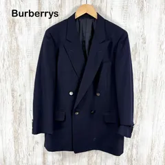 Burberrys John Cooper バーバリー ジョンクーパー ホースロゴ 裏地 タスマニアウール ダブルブレスト テーラードジャケット ネイビー  AB6 L相当