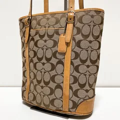 COACH コーチ トートバッグ ショルダーバッグ 肩掛け シグネチャー ブラウン ベージュ B360