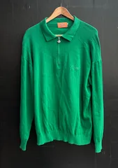 KEBOZ ハーフジップ コットンニット ロゴ刺繍 薄手 長袖　シャツ