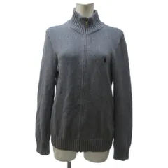 ポロ ラルフローレン POLO RALPH LAUREN 近年 ジップ カーディガン ボレロ 長袖 ポニー刺繡 グレー L IBO77