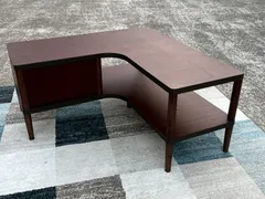 【希少】karimoku コーナーテーブル 引き出し オールドカリモク レトロ Yahoo!オークション -「オールドカリモク テーブル」(住まい