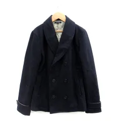 アーバンリサーチ URBAN RESEARCH Pコート ピーコート ショート丈 ウール 紺 ネイビー /SM3 ■MO