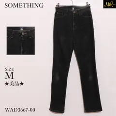 ★美品★ SOMETHING サムシング パンツスキニー　デニム　ジーンズ　スリム　前ジップ　日本製　綿混 　ネイビー　 【WAD3667-00】 送料無料　古着　レディース