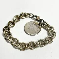 【中古品】TIFFANY＆Co. リターントゥ ティファニー ラウンドプレート チェーン ブレスレット SV925 シルバー レディース SA