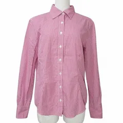 ブルックスブラザーズ BROOKS BROTHERS 346 シャツ ギンガムチェック 長袖 2 S相当 ピンク ホワイト X