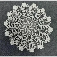 レース敷物白円形丸ランチョンマット花クリスマスインテリア海外雑貨飾り模様オーバル