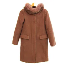 プロポーションボディ ドレッシング ロングコート アウター ファーフード レディース 1サイズ 茶 PROPORTION BODY DRESSING 【中古】