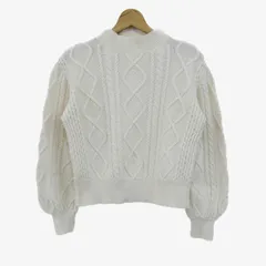 ローリーズファーム セーター トップス 長袖 ケーブルニット レディース Mサイズ ベージュ LOWRYS FARM 【中古】