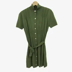 マドモアゼルノンノン チュニック シャツ トップス 半袖 ニットワンピ レディース 38サイズ カーキ Mademoiselle NON NON 【中古】