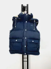 ラコステ ダウンベスト シープスキンフード ダウンベスト ネイビー m