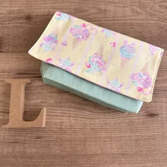 No.49 ちょこっと大きめ横入れお弁当袋 L size✳︎メルヘンアイスクリーム
