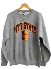 RUSSELL ATHLETIC (ラッセルアスレティック) カレッジスエット トレーナー USA製 80S 90S 前V プリント 古着 ビンテージ PITT STATE ピッツバーグ州立大学 XL グレー メンズ/004