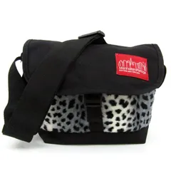 マンハッタンポーテージ ショルダーバッグ ヒョウ柄 レオパード メッセンジャーバッグ 鞄 メンズ ブラック Manhattan Portage 【中古】