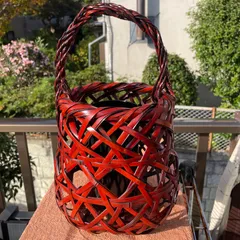 松笠細工 シダーローズ 花籠 取っ手付き 木の実クラフト バスケット