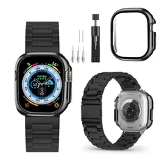 【新着商品】Series 10/9/8/7/SE2/SE/6/5/4/3/2/1 Watch Watch Apple Apple 装着簡単金属ベルト Ultra3/2/1対応 耐衝撃 光沢全面保護 メッキ柔軟性にPC素材を加工 カバー アップルウォッチ （49