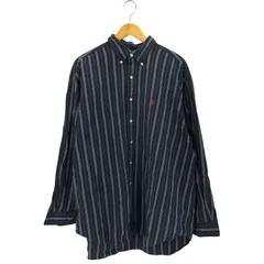 ラルフローレン RALPH LAUREN 90-00s ポニー刺繍 ボタンダウン ストライプ ロングスリーブ シアサッカーシャツ メンズ import：XL 