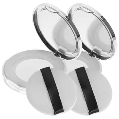 Frcolor パウダーケース パウダー容器 5g フェイスケース 携帯用 メッシュタイプ 薄型 詰替え容器 パフ付き 2個セット（シルバー）