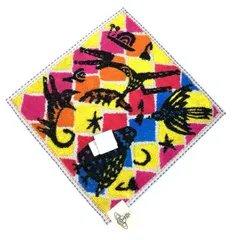 未使用 ヴィヴィアンウエストウッド ハンドタオル ミニタオル ハンカチ タオル  ブルー　イエロー　ピンク　カラフル　動物　綿　100％　コットン　鳥　猫　ネコー　レディース メンズ VivienneWestwood ヴィヴィアン