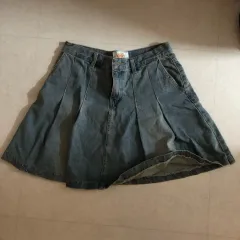 ライトブルー デニム ミディ スカート L size