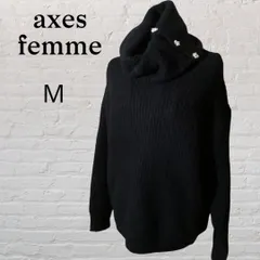 axes femme アクシーズファム　タートルネック　ニット　黒　M