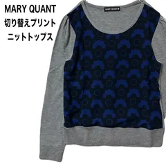 MARY QUANT  マリークワント　切り替えプリント ニットトップス　日本製　M38