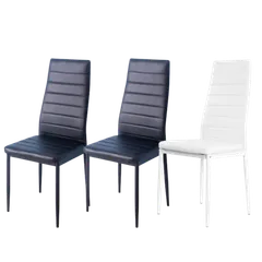 【ブラック2脚*ホワイト1脚セット】ダイニングチェア ダイニング チェアー PU 北欧 モダン 座り心地いい PUレザー 組立て簡単