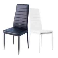 【ホワイト1脚*ブラック1脚】ダイニングチェア ダイニング チェアー PU 北欧 モダン シンプル 座り心地いい PUレザー 組立て簡単