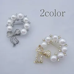 ブローチ パール コサージュ リボンA ゴールド  シルバー 卒業式 入園式 結婚式