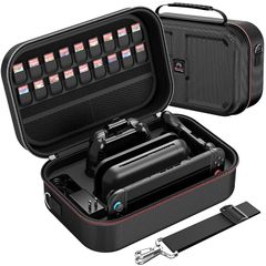 HEYSTOP Switch 2 Case, Dedicated Switch 2 Compatible Storage Bag, Portable, Shockproof, Travel Storage for Joy-Cons, Charging Cables, and Earphones, Soft Lining, EVA Material Storage Cover, Velcro Closure, Double 0