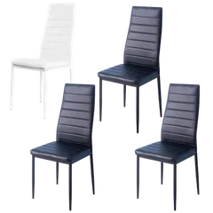 【ブラック3脚*ホワイト1脚】ダイニングチェア チェアー PU 北欧 モダン シンプル 座り心地いい PUレザー 組立て簡単