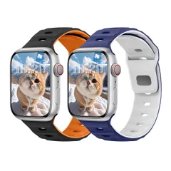 【新着商品】Watch 対応 【2枚入り】 38/40/41/42mm(Series 11) Apple 替え柔らしいシリコン 調整可能 通気性 耐久性 防水 弾力性 柔軟 Apple 交換バンド Watch Series 11 10 9 8 7 6 [Mok