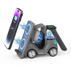 【人気商品】3in1急速充電15W/10W/7.5W 同時充電 Qi認証済みiPhone/Apple Watch/Airpodsに対応 置くだけ ワイヤレス充電器 iPhone16/15/14/13/12/11シリーズ Galaxy/Huawei/AirPod