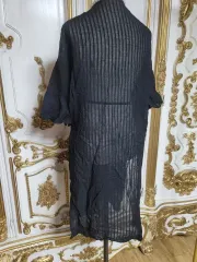 ブラック シースルー ロング カーディガン フリーサイズ