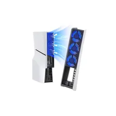 新型 PS5 Slim用 冷却ファン KIWIHOME PS5 Slim用 冷却 PS5スリム用 冷却ファン 自動温度検出 風速調整可能 LEDライト USB 3.0 低騒音 熱対策 PS5 周辺機器 アクセサリー プレステ5 slim用冷却 ディスク通常 1