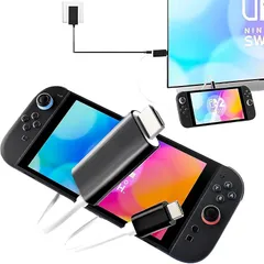 Switch 2 ドック【新登場-純正直接にTV出力】スイッチ2ドック HDMI2.0/4K@60Hz/PD100W Type-C 出力ケーブル ROG ALLY/X/Steam deck/Oled/旧型Switch/EL兼用TVドック HDMI変換 小型 1