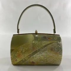 和装バッグ 優品 フォーマル 花唐草 桜 金銀彩 ラメ 抹茶色 和装小物  【中古】
