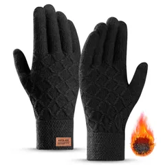 【在庫処分】レディース スマホ手袋指先 メンズ手袋 手袋メンズ スマホ 手袋 手袋 グローブ タッチパネル メンズてぶくろ 秋冬 あたたかなニット製】 冬用 【ふわふわ裏起毛 てぶくろ 防寒 防寒手袋 スマホ対応 手袋 メンズ 男女兼用 [GOKEI] ブラッ