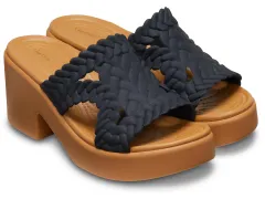 Crocs (クロックス) レディース ブルックリンヒール ヒール サンダル, ブラック織。, 9 [ブラック織。] [25.0 cm]