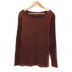 アーバンリサーチ ドアーズ URBAN RESEARCH DOORS リブカットソー 長袖 ラウンドネック 無地 One エンジ /YS15