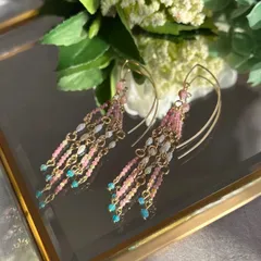 ピンクトルマリンピアス