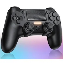 【2025革新モデル】P4 コントローラー ワイヤレスコントローラー 無線 Bluetooth接続 1000mAh 遅延なし 二重振動 ジャイロセンサー機能 重力感応 高耐久ボタン ゲームパット ヘッドフォンジャック付き P4/P3/PC対応 日本語取扱説 1