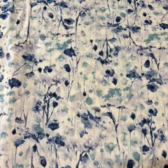 青小花柄　生地幅×100